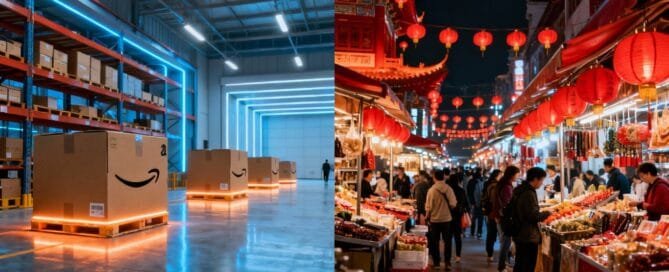 Global e-commerce platforms, Amazon and Alibaba, for 2025.