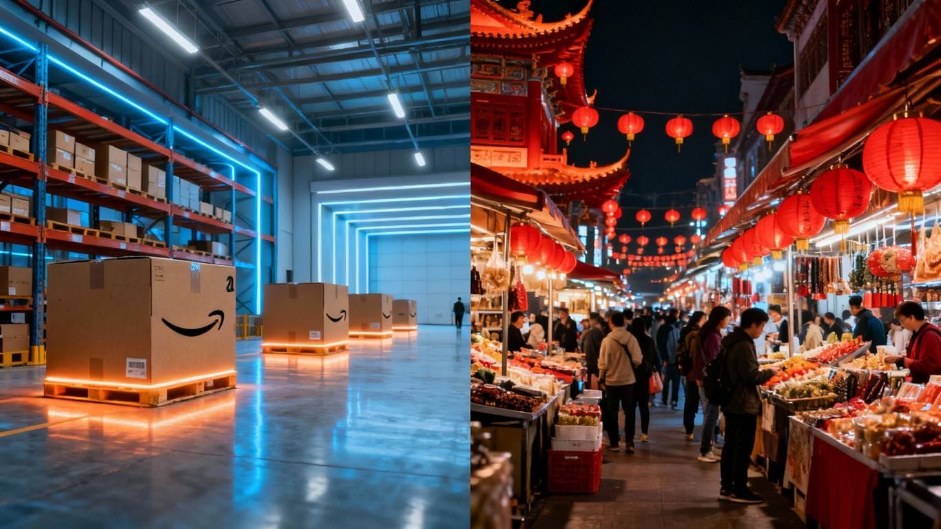 Global e-commerce platforms, Amazon and Alibaba, for 2025.