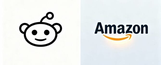 Reddit and Amazon logos side-by-side