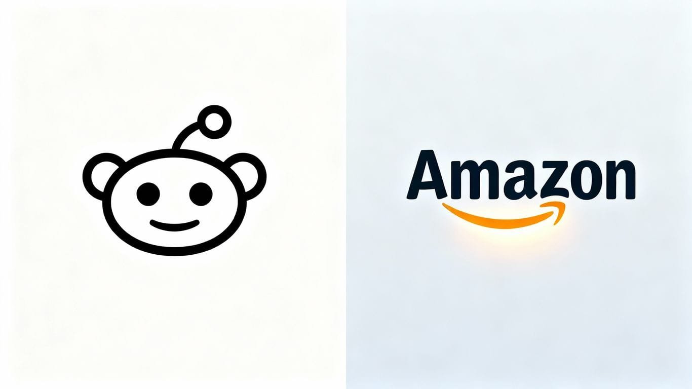 Reddit and Amazon logos side-by-side