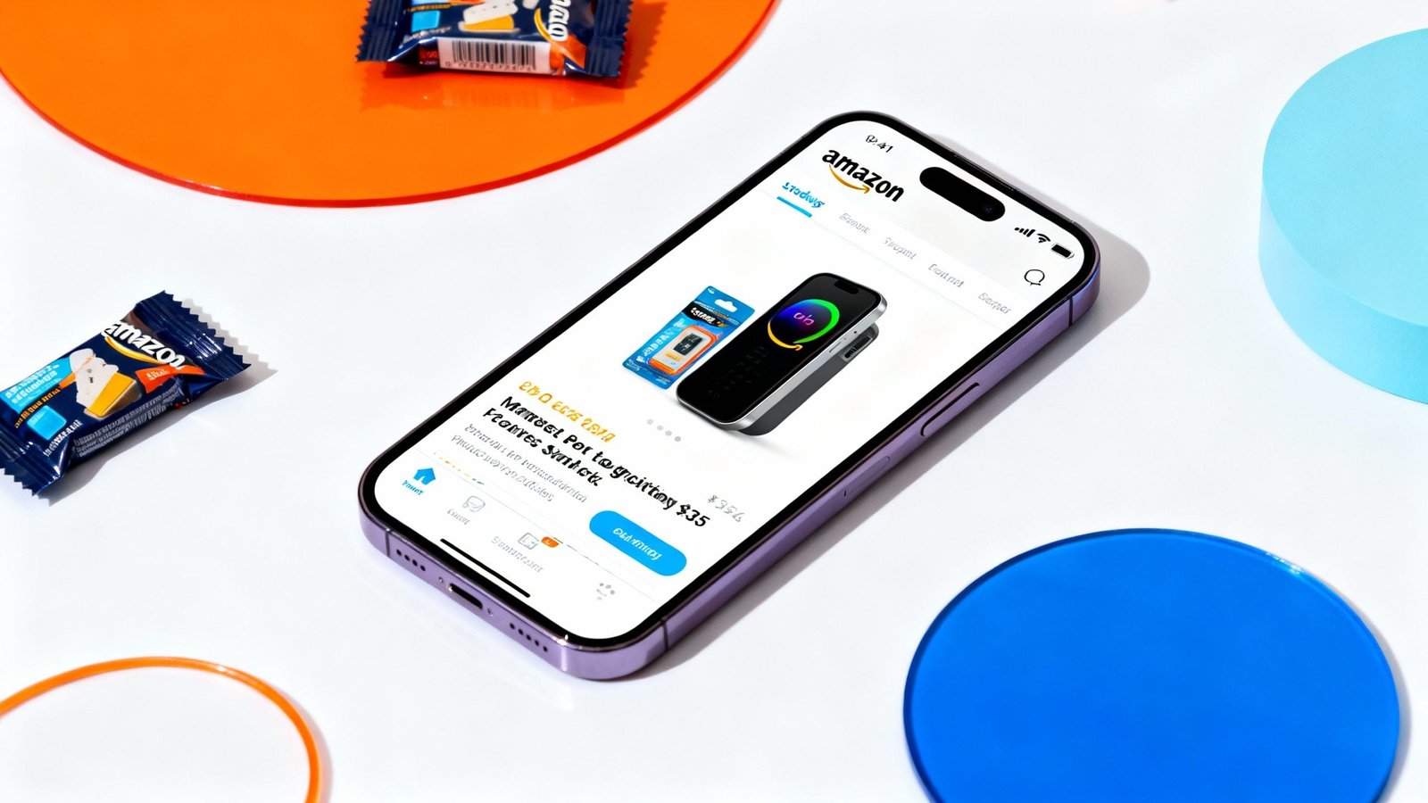 Smartphone displaying a compelling Amazon product listing with attractive visuals.