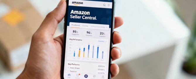 Amazon Seller Central account health dashboard on a phone.
