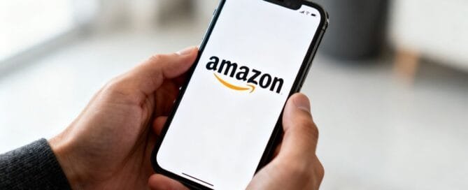 Amazon SEO mistakes on a smartphone screen.