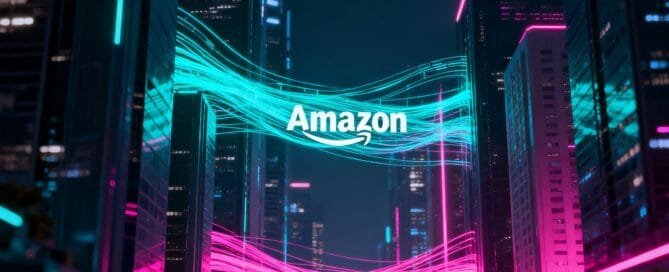 AI transforming Amazon advertising with digital streams.