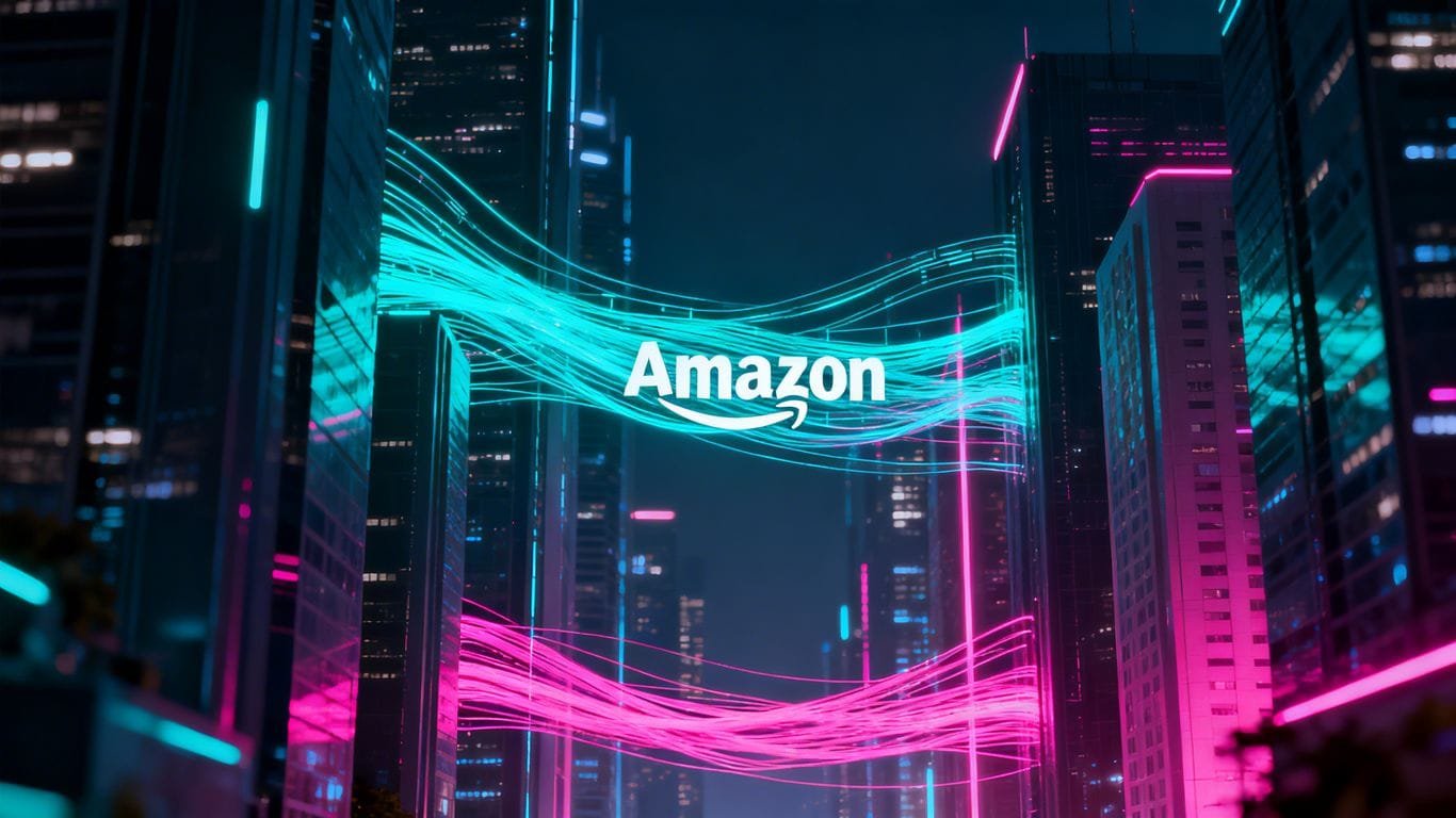 AI transforming Amazon advertising with digital streams.
