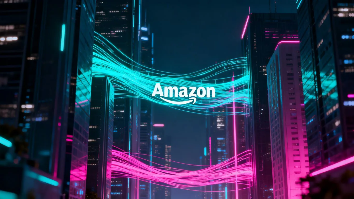 AI transforming Amazon advertising with digital streams.