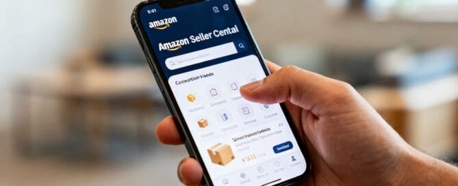 Amazon Seller Tools on a smartphone screen.