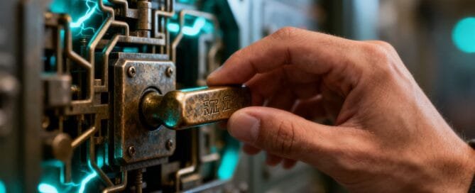Hand pulling a hidden lever on a control panel.