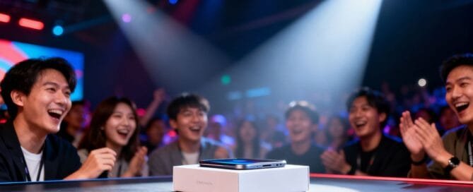 Amazon product launch event with spotlight on new gadget.