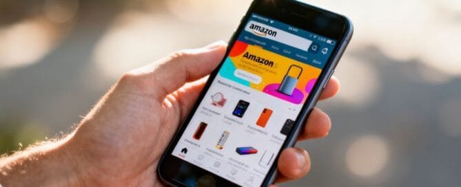 Amazon PPC data visualization on a smartphone screen.