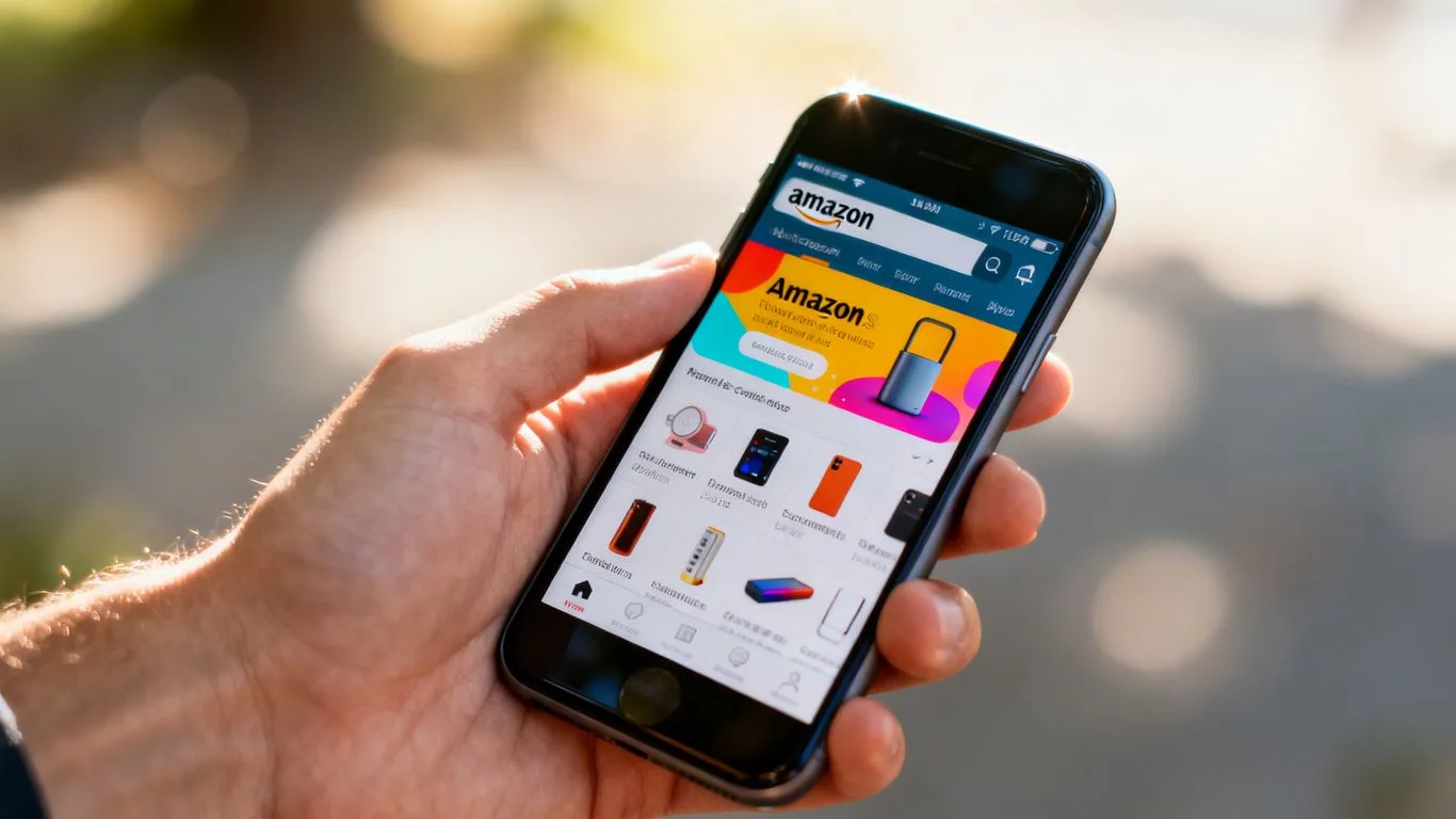 Amazon PPC data visualization on a smartphone screen.