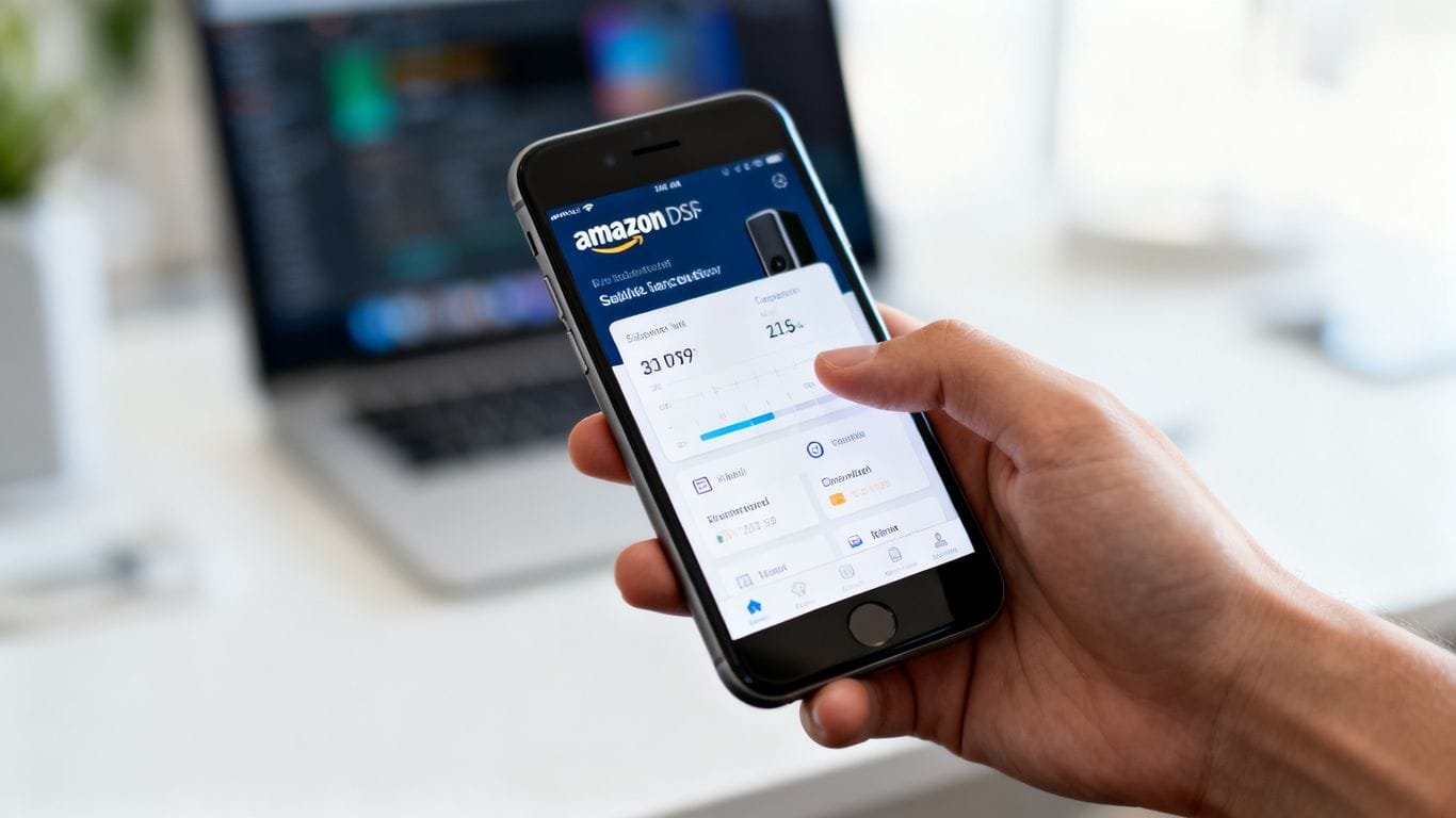 Amazon DSP interface on a smartphone screen.